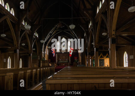 Str. Pauls anglikanische Kirche innen, Trinity, Neufundland Stockfoto