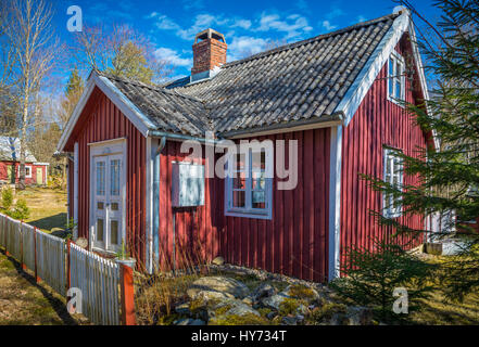 Ferienhaus in der südlichen Provinz Blekinge in Schweden, in der Nähe von Kyrkhult. Stockfoto