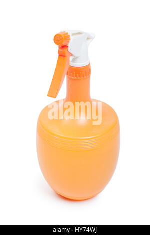 Kunststoff-Sprühflasche isoliert auf weiss Stockfoto