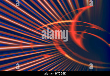 Abstrakte digitale virtuelle Hightech-Hintergrund mit hellen Farben und Spezialeffekte. Stockfoto