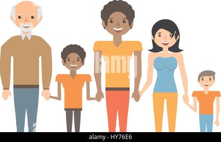 Porträt Leute Familienglück Vektor Illustration Eps 10 Stock Vektor