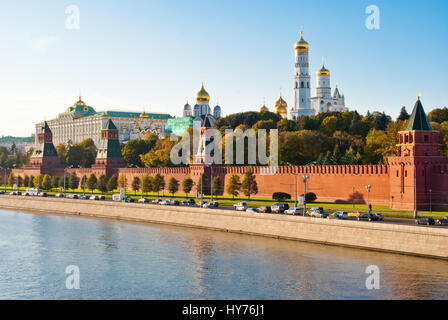 Kreml-Blick vom Moscova, Moskau Stockfoto