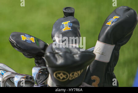 Humble, Texas, USA. 1. April 2017. Universität von Illinois Club Köpfe während der dritten Runde der Shell Houston Open im Golf Club in Houston in Humble, Texas. John Glaser/CSM/Alamy Live-Nachrichten Stockfoto