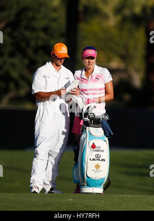 1. April 2017 Lexi Thompson am 15. Loch während der dritten Runde der 2017 ANA Inspiration bei der Dinah Shore Turnieranlage im Mission Hills Country Club in Rancho Mirage, Kalifornien. Charles Baus/CSM Stockfoto