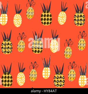 Ananas-Fantasie-nahtloses Muster. Es befindet sich im Menü "Swatch", Vektor-Bild. Niedliche Kachelhintergrund für Design. Abstrakte tropischen Blumen Hintergrund Stock Vektor