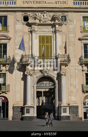 Universita Degli Studi Tu Catania, Piazza Universita, Catania, Sizilien, Italien, Universita Degli Studi Di Catania, Sizilien, Italien Stockfoto