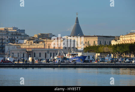 Hafen, Ortigia, Syrakus, Sizilien, Italien, Hafen, Syrakus, Sizilien, Italien Stockfoto