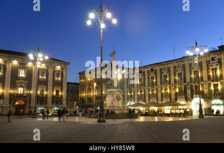 Elefanten Brunnen, Piazza Duomo, Catania, Sizilien, Italien, Elefantenbrunnen, Sizilien, Italien Stockfoto