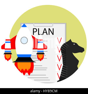 Strategischen Start-up-Plan. Neues Geschäft zu starten. Vektor-illustration Stockfoto