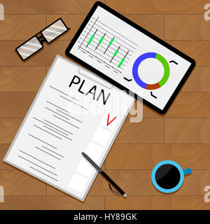 Planung statistische Prognose. Organisation und Management, grafische Vektor Analyse,-illustration Stockfoto