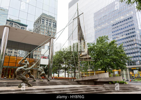 Richmond, Virginia.  Denkmal für die Bateaumen so. 9. St. und Ost Cary. Stockfoto