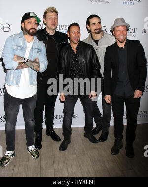 Backstreet Boys host "Larger Than Life" Afterparty im Chateau Nightclub & Dach innen Paris Hotel & Casino Featuring: McLean, Nick Carter, Howie Dorough, Kevin Richardson, Brian Littrell, Backstreet Boys wo: Las Vegas, Nevada, USA W Stockfoto