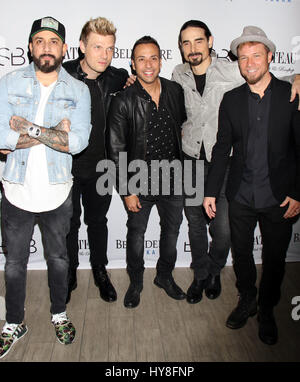 Backstreet Boys host "Larger Than Life" Afterparty im Chateau Nightclub & Dach innen Paris Hotel & Casino Featuring: McLean, Nick Carter, Howie Dorough, Kevin Richardson, Brian Littrell, Backstreet Boys wo: Las Vegas, Nevada, USA W Stockfoto