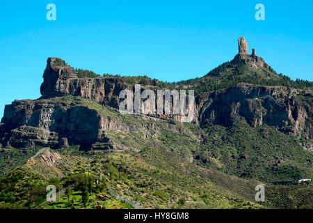 Ausblick für Roque Nublo, Gran Canaria, Kanarische Inseln, Spanien Stockfoto