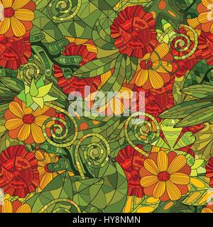 Hand gezeichnet Vektor floral nahtlose Muster Stock Vektor