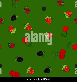 abstraktes Vektor doodle chaotische Berry nahtlose Muster Stock Vektor