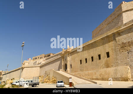 Haupttor - Fort St. Angelo, Birgu, Valletta, Malta Stockfoto