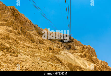 Die Seilbahn zur Festung Masada - Israel Stockfoto