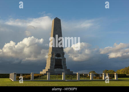 Die ersten australischen Division Memorial – Pozières, Frankreich. Der Australian Imperial Force hatte 7.700 Verluste in einem Zeitraum von 4 Tagen an dieser Stelle. Stockfoto