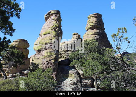 Felsformationen, Chiricahua National Monument, Wilcox AZ USA Stockfoto