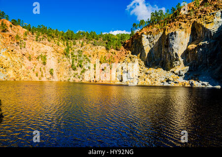 Peña del Hierro Mine, geöffneten als touristische Attraktion. Rio Tinto Abbaugebiet. Minas de Riotinto, Huelva, Andalusien, Spanien, Europa Stockfoto