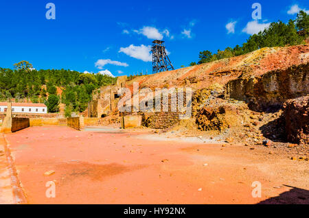 Peña del Hierro Mine, geöffneten als touristische Attraktion. Rio Tinto Abbaugebiet. Minas de Riotinto, Huelva, Andalusien, Spanien, Europa Stockfoto