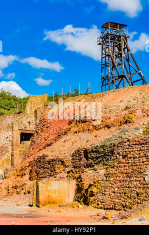 Peña del Hierro Mine, geöffneten als touristische Attraktion. Rio Tinto Abbaugebiet. Minas de Riotinto, Huelva, Andalusien, Spanien, Europa Stockfoto