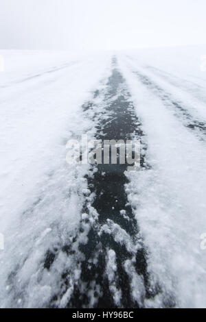 Ice Road in Yellowknife Stockfoto