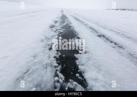 Ice Road in Yellowknife Stockfoto