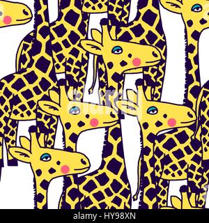 Giraffe im Cartoon-Stil ist isoliert auf weißem Hintergrund. einfach zu bedienen. Stock Vektor