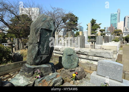 Aoyama Friedhof, Tokyo, Japan enthält viele historische Gräber und ist auch ein beliebter Ort während der Kirschblüte Stockfoto