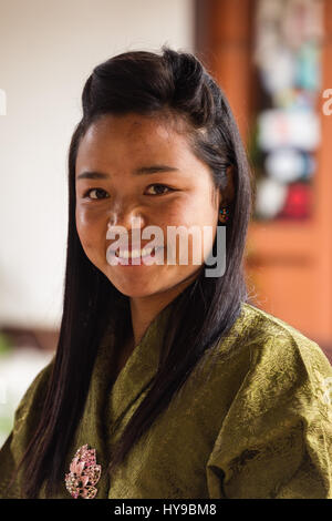 Porträt einer jungen Frau Bhutan Stockfoto