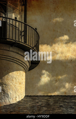 Das Licht der alten Point Loma Lighthouse in San Diego, zuerst im Jahre 1855 beleuchtet. Stockfoto