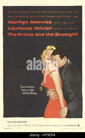 The Prince and the Showgirl, ein US-Theaterposter von 1957 für den Film, entworfen von Bill Gold, mit Fotografie von Richard Avedon, mit Marilyn Monroe. Stockfoto