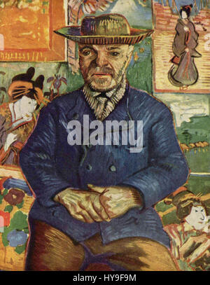 Porträt von Père Tanguy, ein Porträt von Vincent van Gogh, einem niederländischen Postimpressionisten, gemalt zwischen 1887 und 1888. Stockfoto