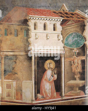 Giotto-Legende des Heiligen Franziskus 04 Wunder des Kreuzes Stockfoto