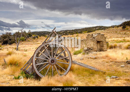 Bleibt der alten Bergleute verlassene Stadt, Bendigo, Südinsel von Neuseeland Stockfoto