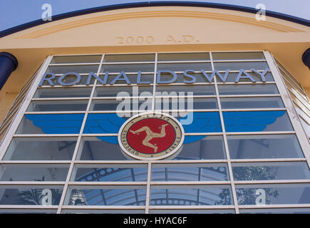 Ronaldsway Airport terminal Vorderansicht, Isle Of man Stockfoto