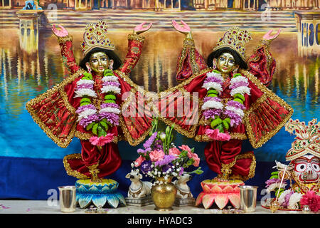 Ariel - 16. Februar 2017: Sri Sri Nitay-Gauracandra Gottheiten Stockfoto