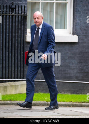 Großbritanniens Arbeit und Renten Sekretär, Damian Green, kommt für eine Sitzung des Kabinetts in 10 Downing Street Stockfoto