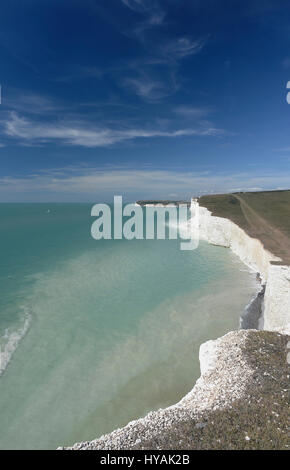 England, East Sussex, Blick entlang der sieben Schwestern an Flagstaff Punkt in der Nähe von Crowlink. Stockfoto