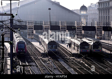 Eisenbahn-Hub von Gare du Nord, Paris, Frankreich Stockfoto