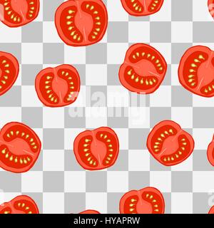 Nahtlose Hintergrund handgezeichnete, geschnittene Tomaten, Vektor-illustration Stock Vektor