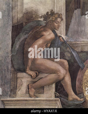 Michelangelo Buonarroti war ein berühmter italienischer Renaissance-Künstler, der für seine Skulpturen, Gemälde und architektonischen Werke bekannt ist. Seine Beiträge zur Kunst im 16. Jahrhundert beeinflussen die Künstler auch heute noch. Stockfoto