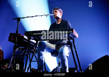 BARCELONA - JUN 17: James Blake (Band) führen im Konzert beim Sonar Festival am 17. Juni 2016 in Barcelona, Spanien. Stockfoto