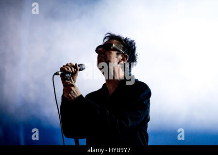 BENICASSIM, Spanien - 16 JUL: Echo und das Bunnymen (Rockband in Liverpool) führen in Konzert im FIB Festival am 16. Juli 2016 in Benicassim, S Stockfoto