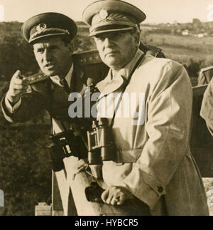 Präsident von Jugoslawien Josip Broz Tito und allgemeine Peko Dapcevic, Jugoslawien Stockfoto