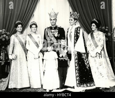 Schah Mohammad Reza Pahlavi und der iranischen Königsfamilie, Teheran, Iran Stockfoto