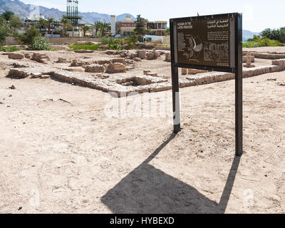 AQABA, Jordanien - 23. Februar 2012: archäologische Zone in der mittelalterlichen islamischen Stadt Ayla in Aqaba Stadt. Es war die erste islamische Stadt gegründet (ca. Jahr Stockfoto