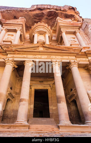 Reisen Sie nach Nahost Land Jordanien - The Treasury (Al-Khazneh) Tempel in Petra Stadt Stockfoto